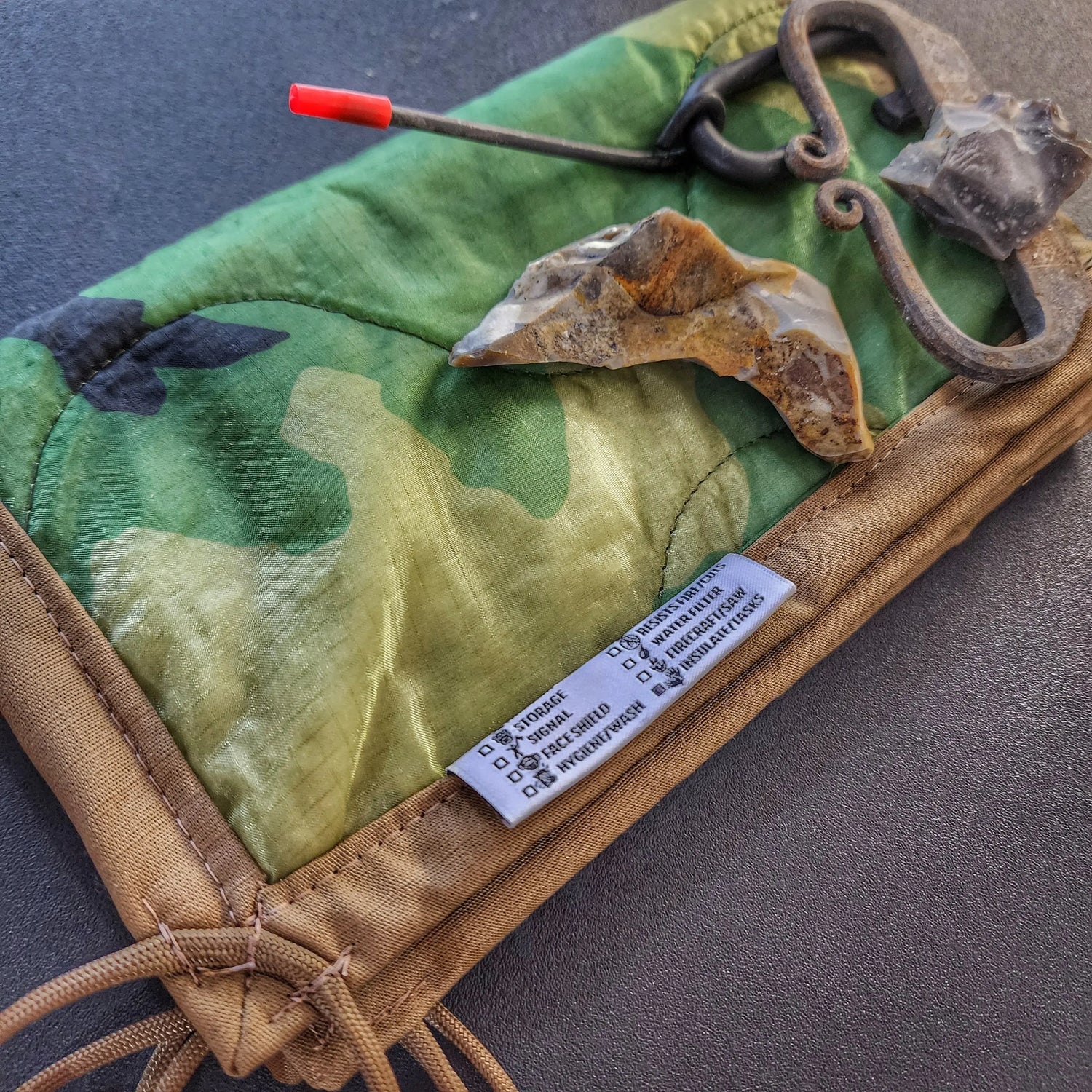 Woobie Hank: Insulated with USGI poncho-liner, serves as a large rag, knee pad, and adventure companion tool. Superesse Straps LLC