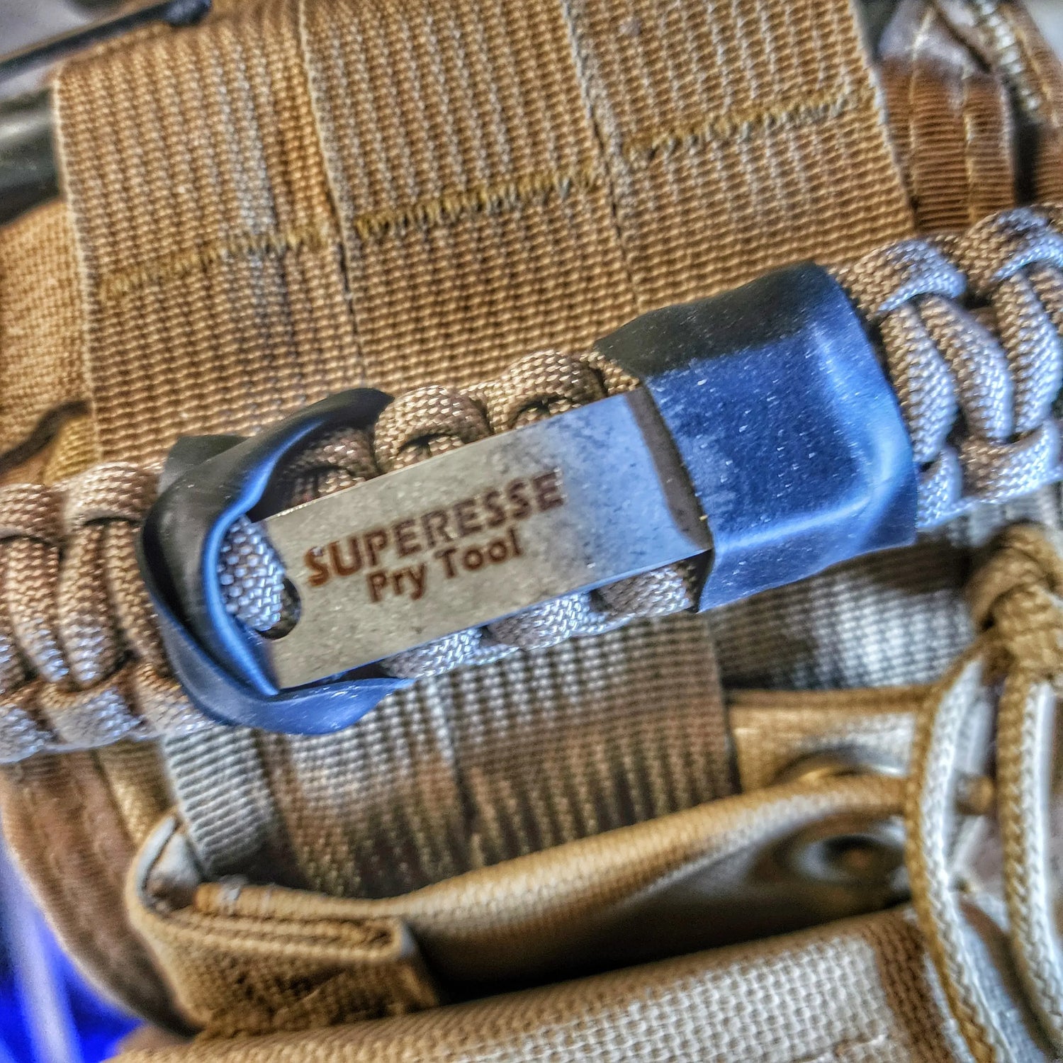Urban Carry Strap - EDC Bracelet with Pry Bar, Firestarter, Kevlar Saw and Cuff Key or LED Flashlight. Superesse Straps LLC
