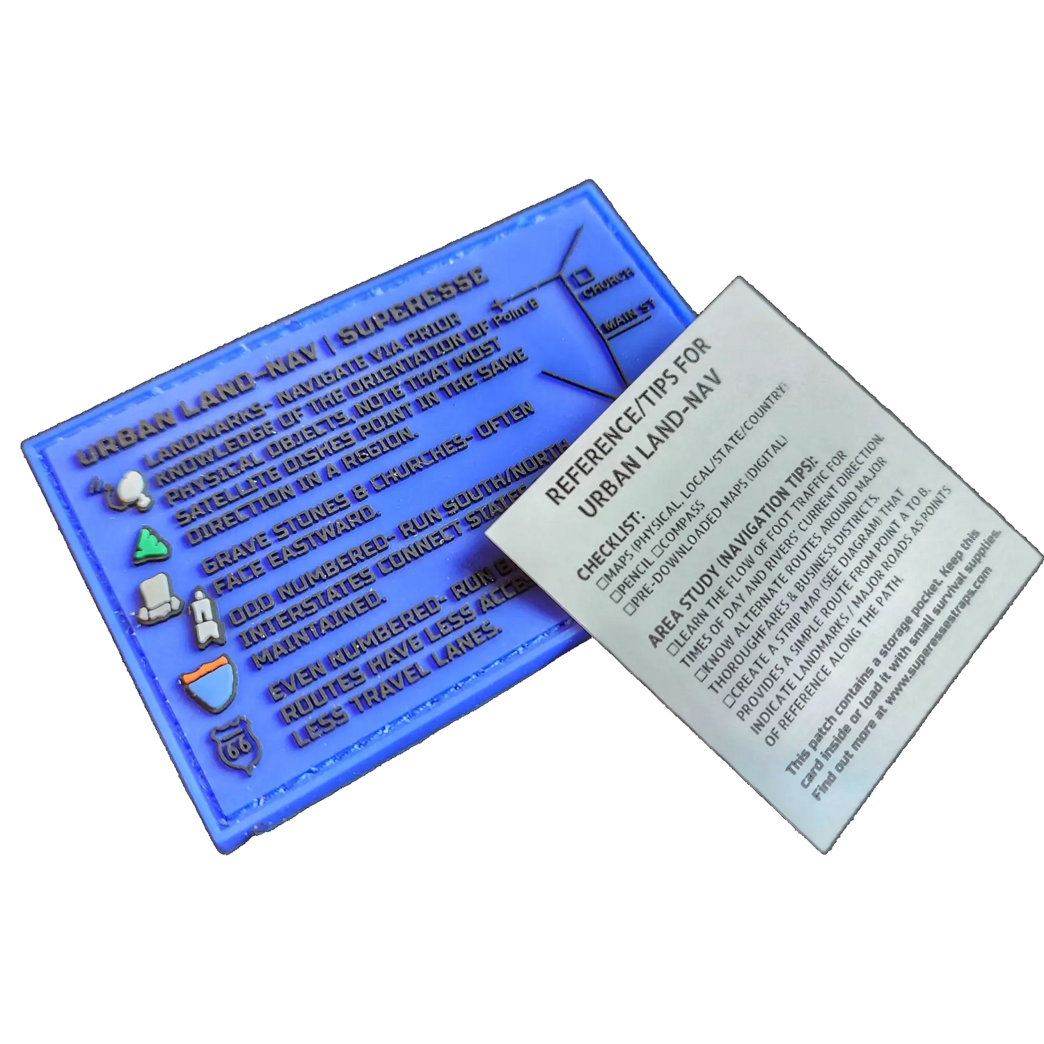 Storage Pocket Patch - Urban Land-Nav w/ Strip Map Diagram and Contingency Navigation Tactics Superesse Straps LLC