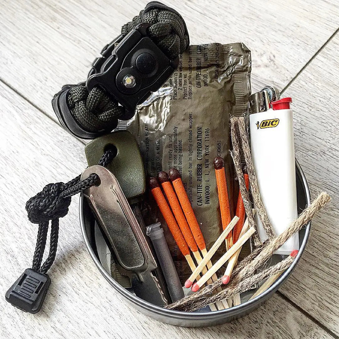 EDC Prepper - Paracord Bracelet Urban Tool Kit Equipped w/ LED Light, fire starter, blade, compass. Superesse Straps LLC