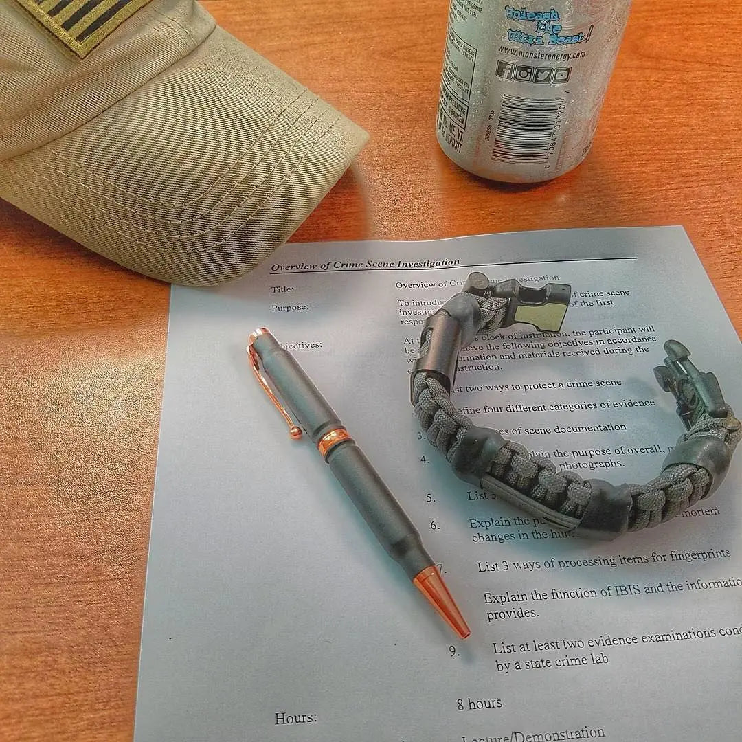 First Responder Strap - Police LEO backup duty gear w/ light, cuff key, seatbelt cutter, compass. Superesse Straps LLC