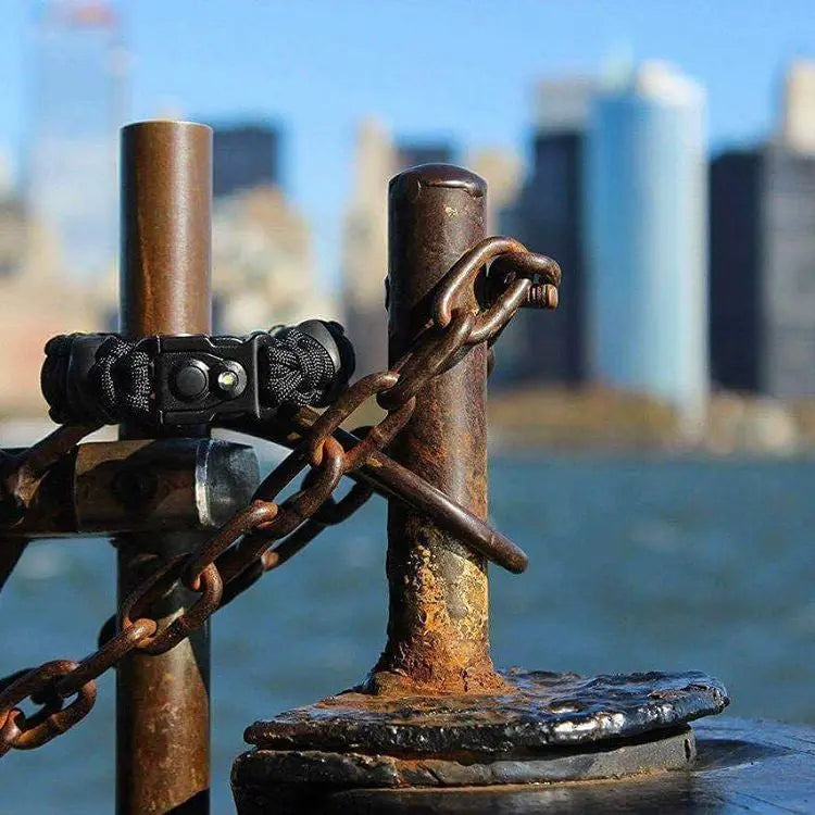 EDC Prepper - Paracord Bracelet Urban Tool Kit Equipped w/ LED Light, fire starter, blade, compass. Superesse Straps LLC