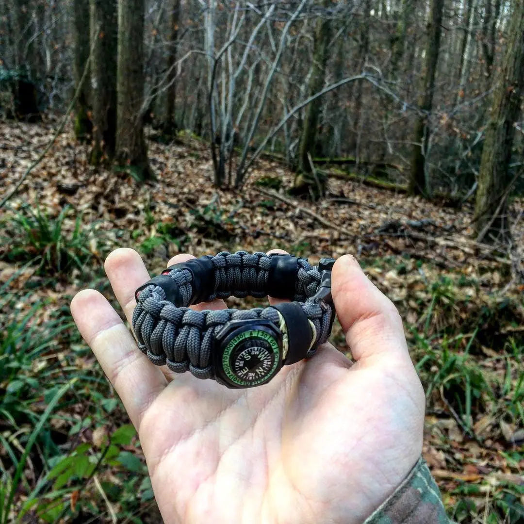 The Escape Evade Pathfinder: Military & Tactical Strap w/ SERE kit, Compass, Kevlar Saw, Cuff Key. Superesse Straps LLC
