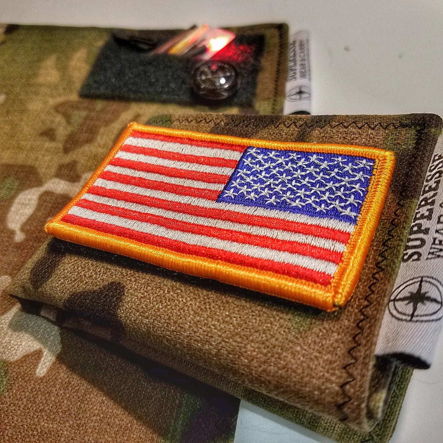 Tactical Tissue: Morale Patch compatible Ripstop stitched hank with covert storage pocket. Superesse Straps LLC