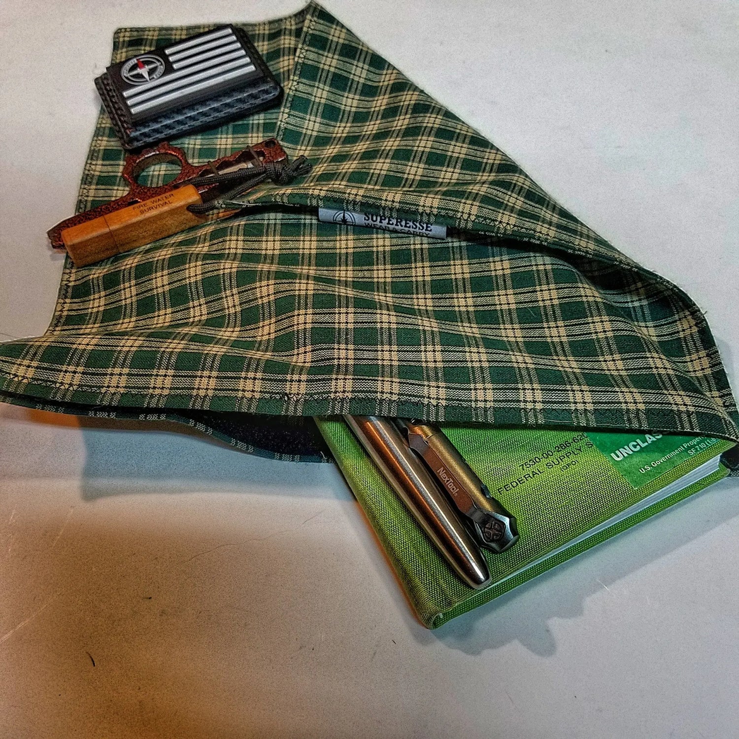 EDC Hank - Pocket Dump Storage Compartment Handkerchief. Superesse Straps LLC