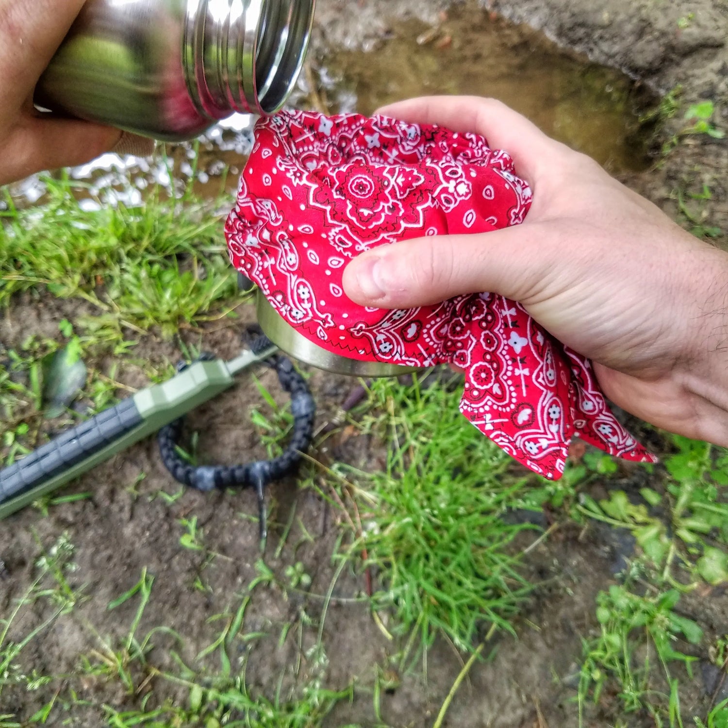 Filter Bandana - Water Pre-Filtration and Air-Contaminant Face Barrier. Superesse Straps LLC