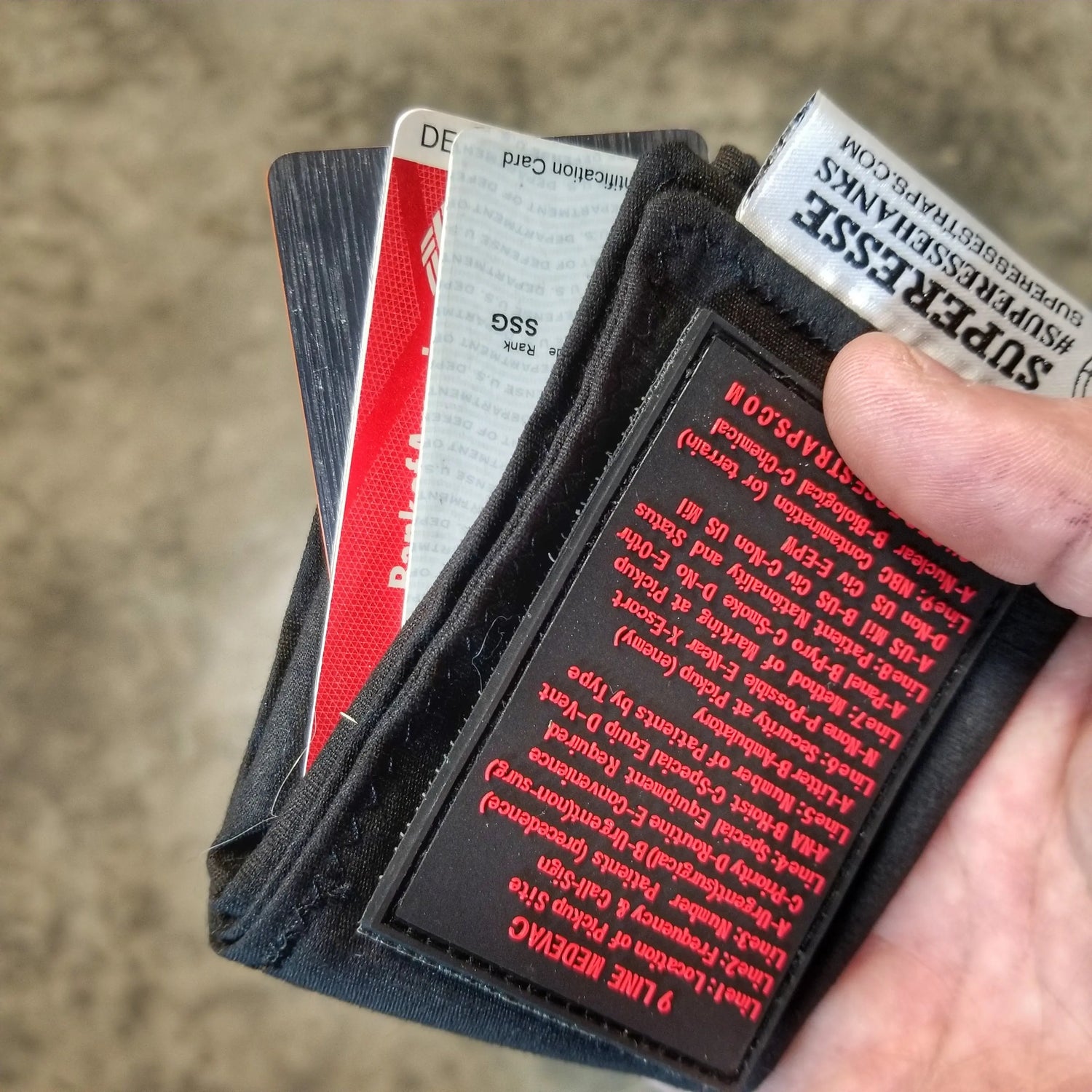 Tactical Tissue: Morale Patch compatible Ripstop stitched hank with covert storage pocket. Superesse Straps LLC