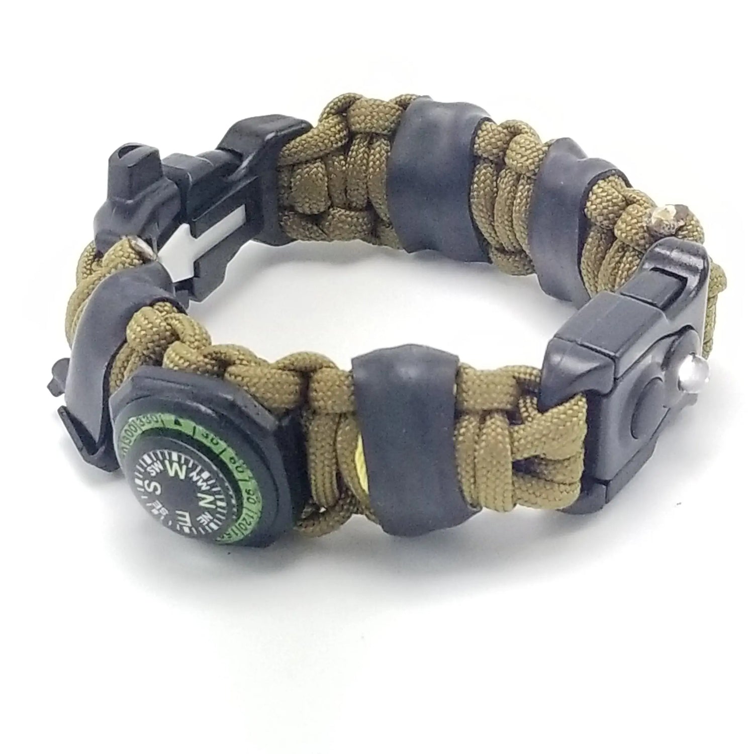 EDC Prepper - Paracord Bracelet Urban Tool Kit Equipped w/ LED Light, fire starter, blade, compass. Superesse Straps LLC
