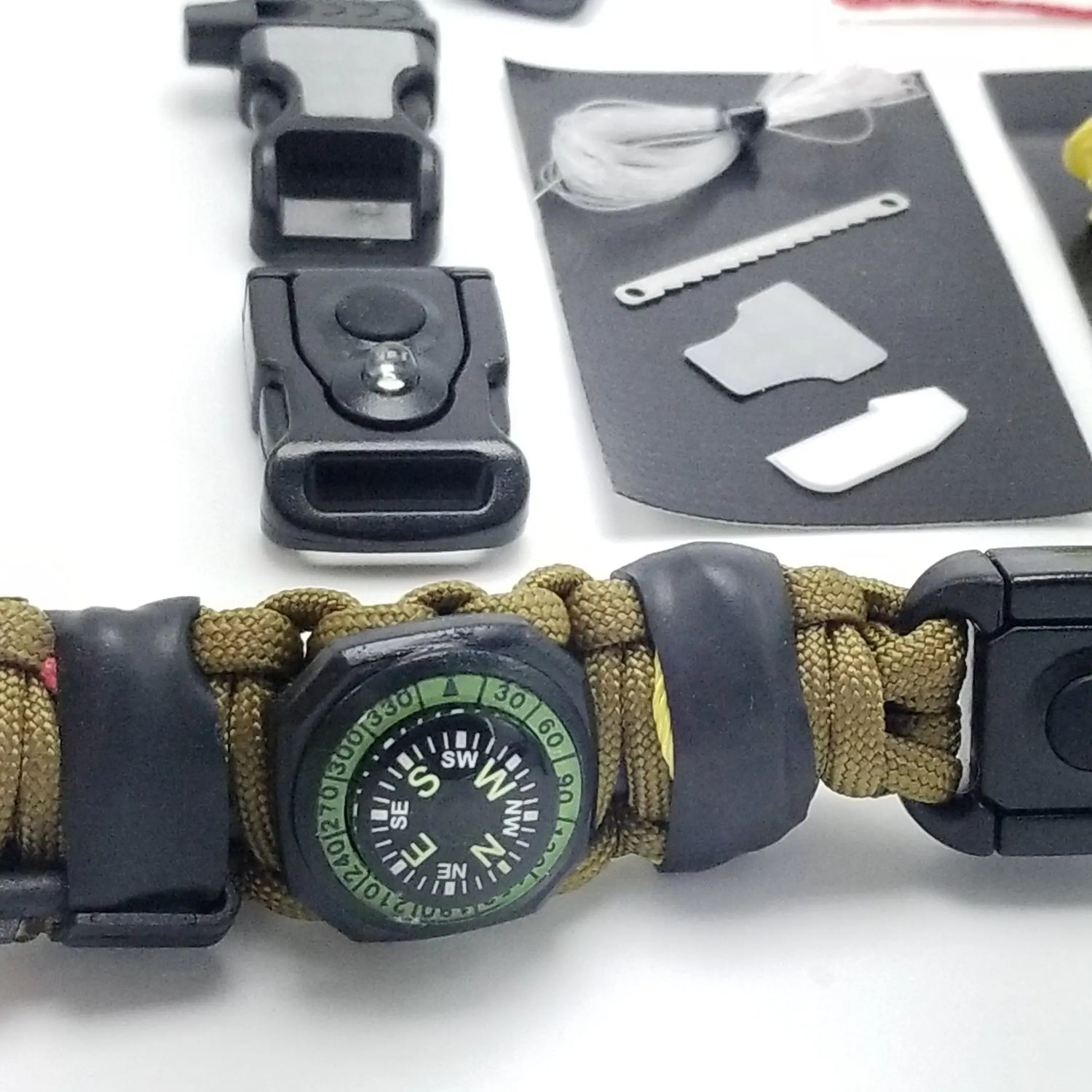 EDC Prepper - Paracord Bracelet Urban Tool Kit Equipped w/ LED Light, fire starter, blade, compass. Superesse Straps LLC