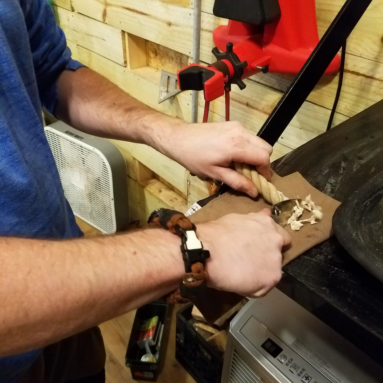 Camper Strap - Outdoor, Hike, & Kayak ready Survival Fire Starter Paracord Bracelet. Superesse Straps LLC