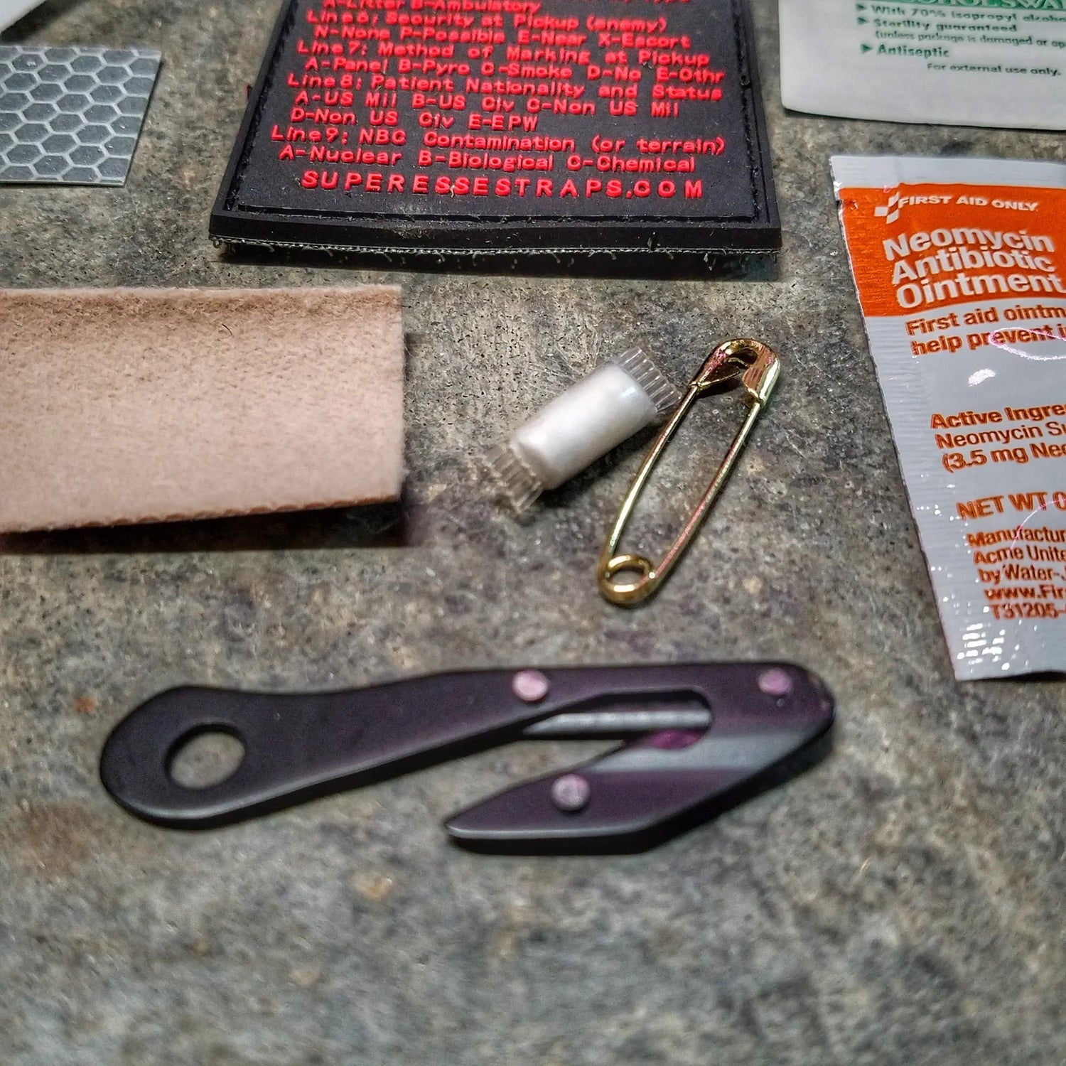 Rescue Patch Kit: emergency tools and last resort first-aid Superesse Straps LLC