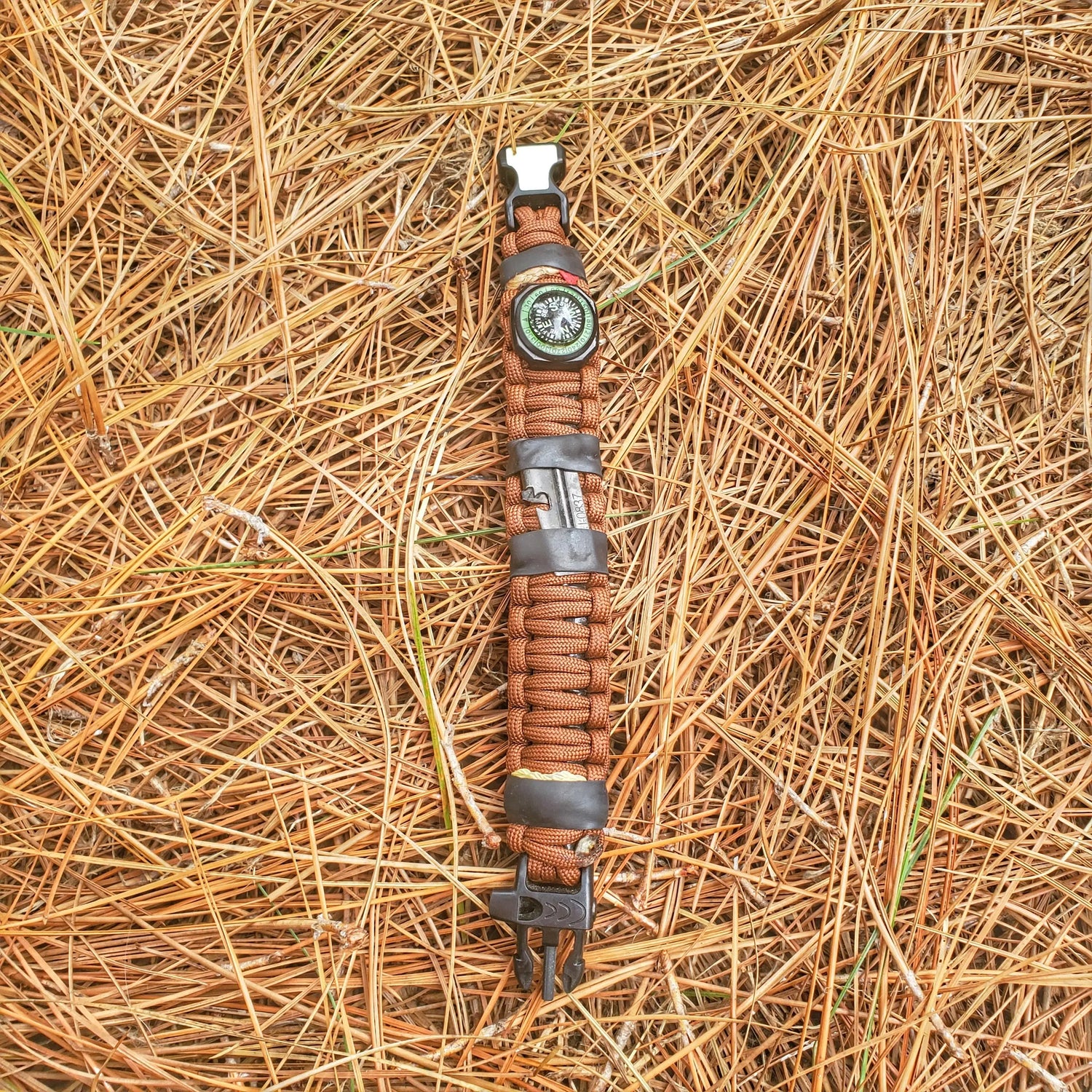 Camper Strap - Outdoor, Hike, & Kayak ready Survival Fire Starter Paracord Bracelet. Superesse Straps LLC