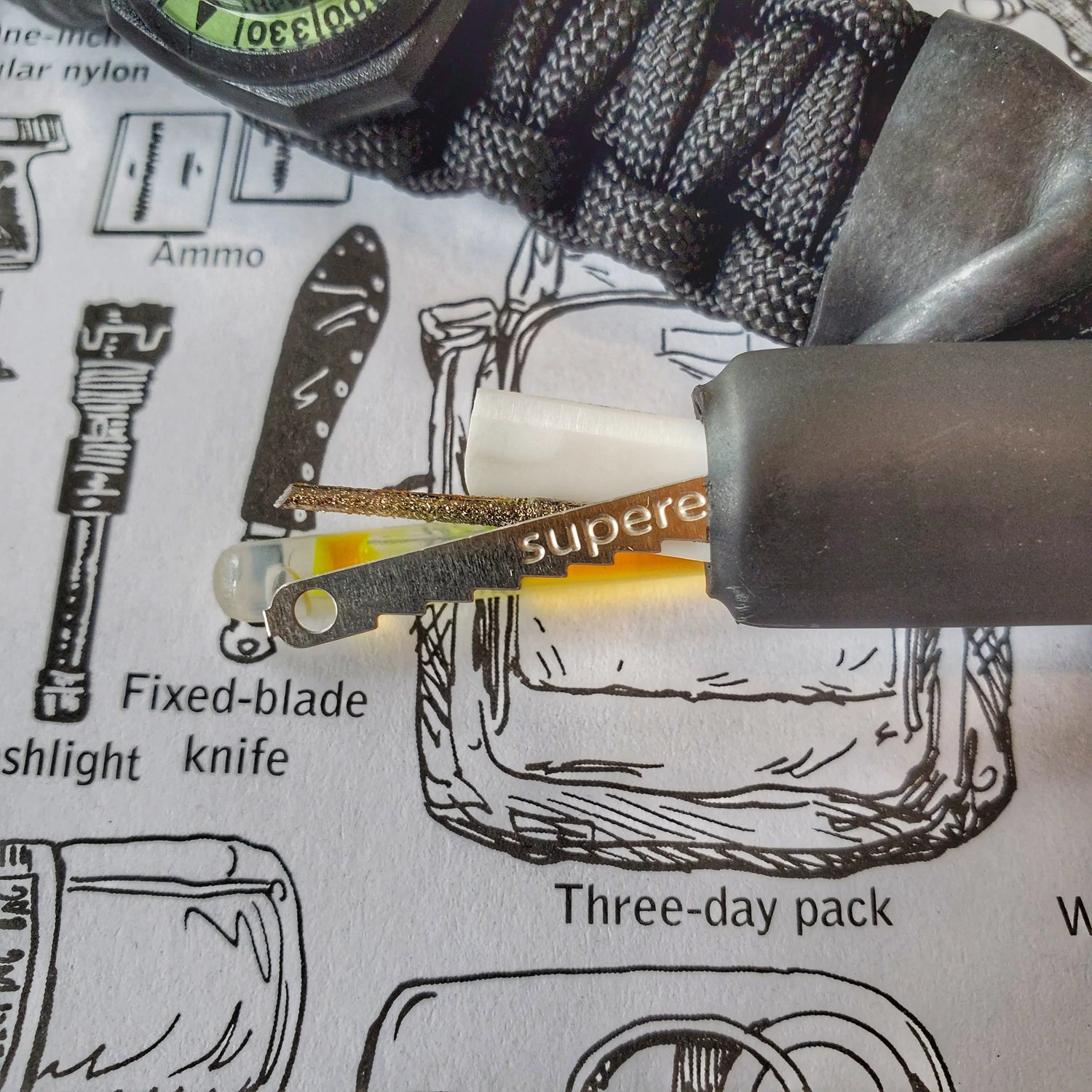 Expeditious Band - Quick Deploy SERE, Hunting, and EDC Survival Bracelet. Superesse Straps LLC