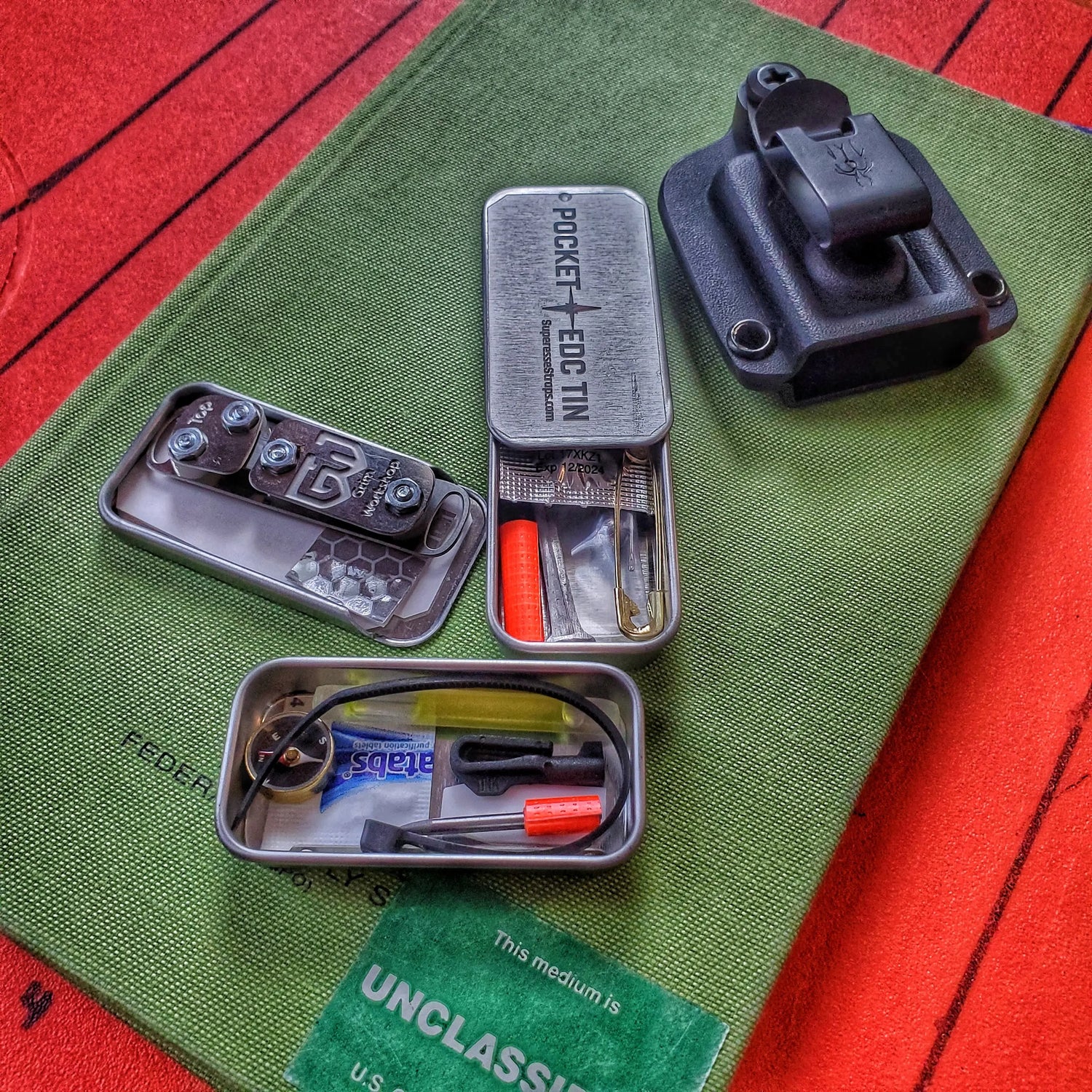 EDC Pocket Tin - Compartmentalized Survival Kits Superesse Straps LLC