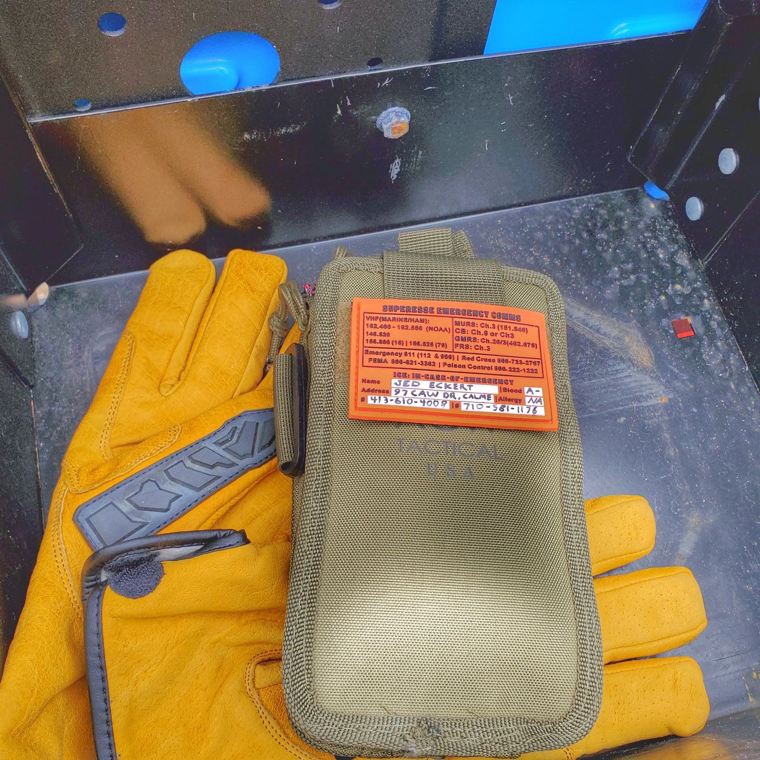 Storage Pocket Patch: Emergency Comms with Radio Frequency/Channel and Telephone Contact Numbers, ICE Card Superesse Straps LLC