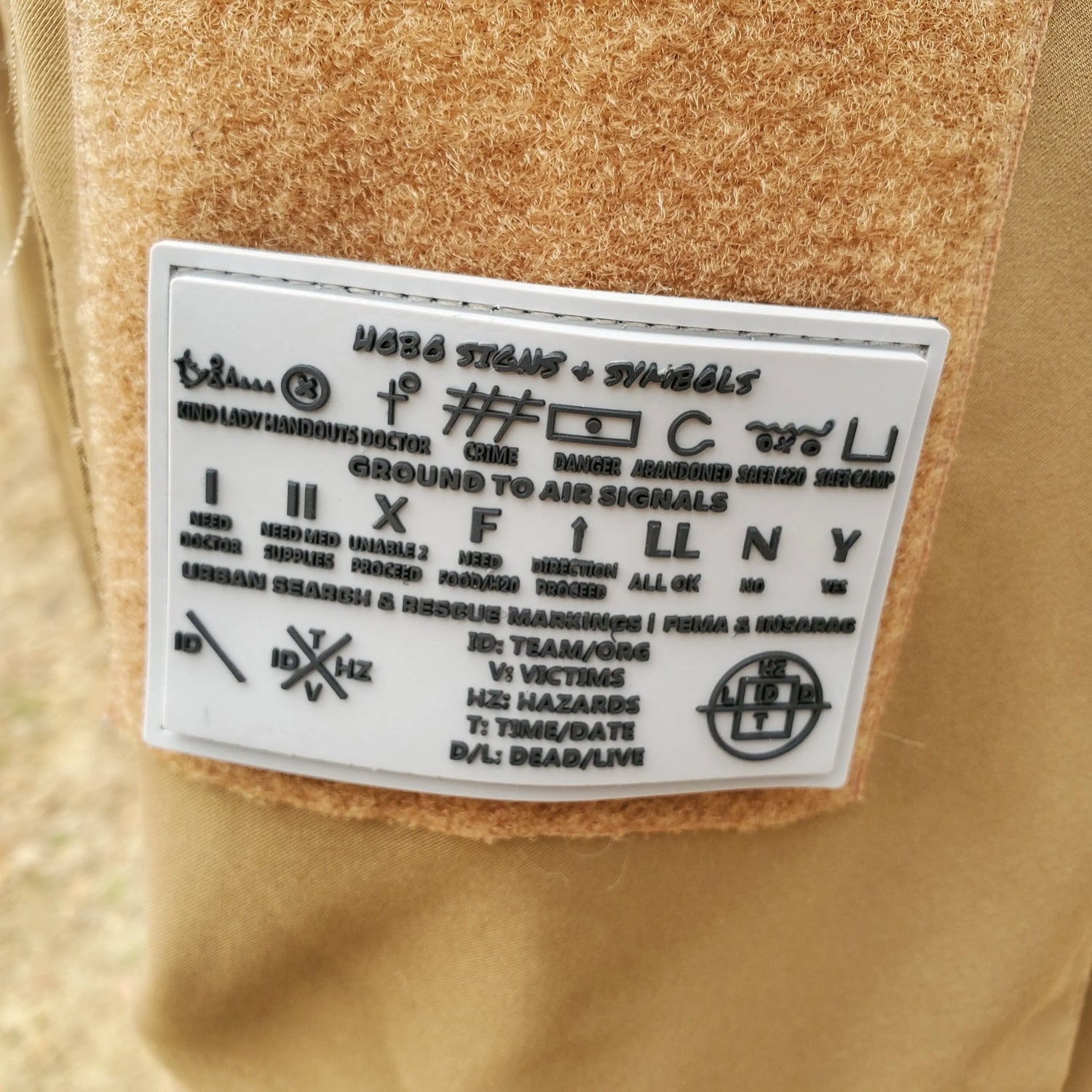 Storage Pocket Patch: Hobo Symbols, Ground to Air Signals, Search and Rescue Markings Superesse Straps LLC