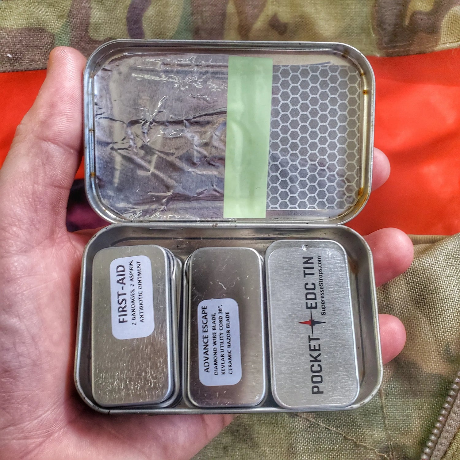 EDC Pocket Tin - Compartmentalized Survival Kits Superesse Straps LLC