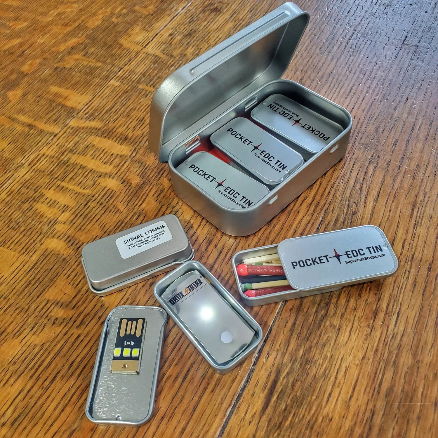EDC Pocket Tin - Compartmentalized Survival Kits Superesse Straps LLC
