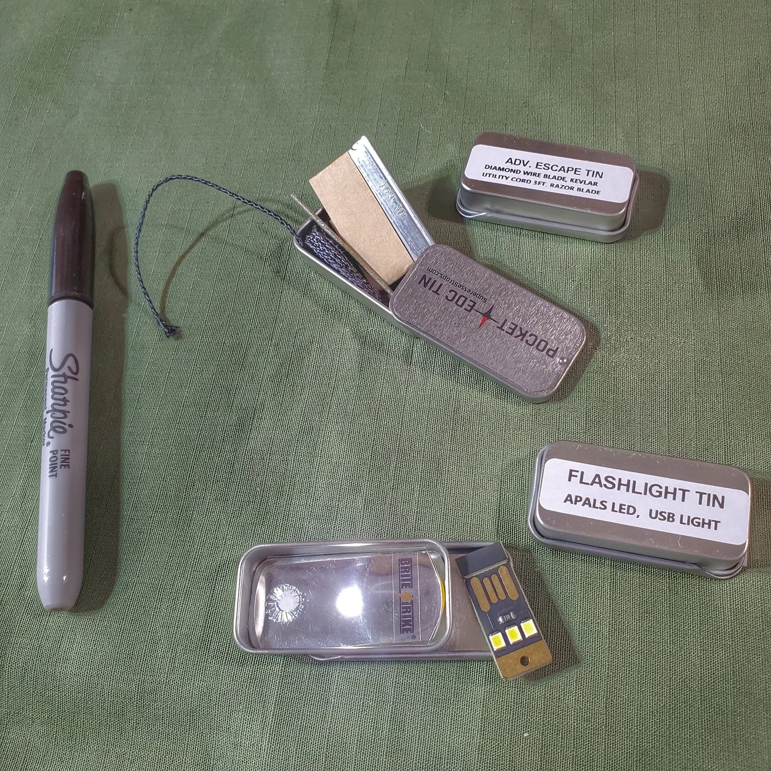 EDC Pocket Tin - Compartmentalized Survival Kits Superesse Straps LLC