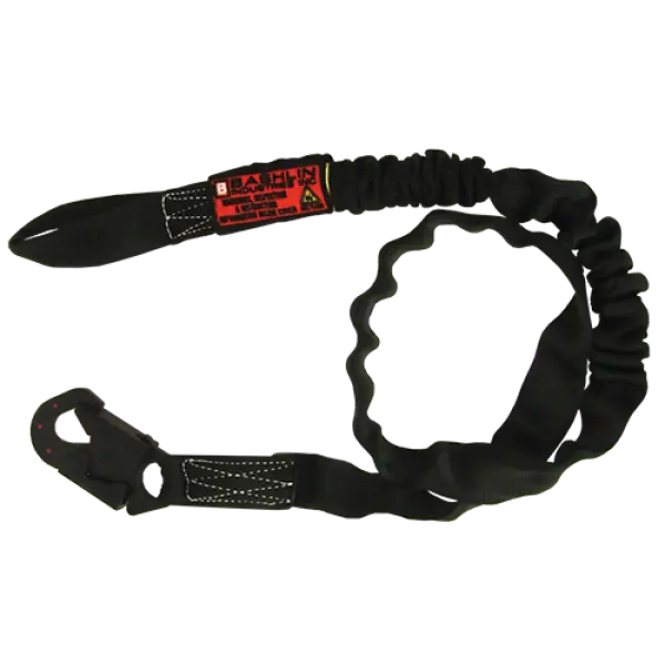 Tubular nylon web with polyester shock absorbing core, a non-conductive dielectric snaphook and a loop end. Bashlin