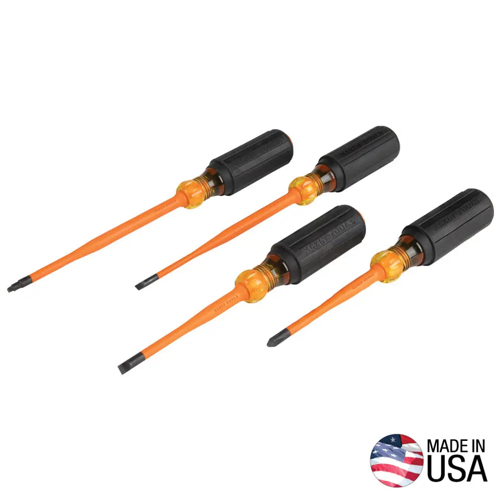 Screwdriver Set, Slim-Tip Insulated Phillips, Cabinet, Square, 4-Piece Klein Tools