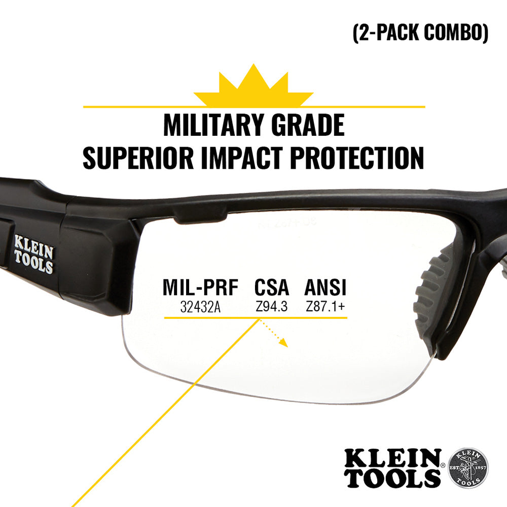 PRO Safety Glasses-Semi-Frame, Combo Pack
