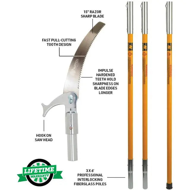 NOTCH 18' FIBERGLASS POLE SAW SET Notch