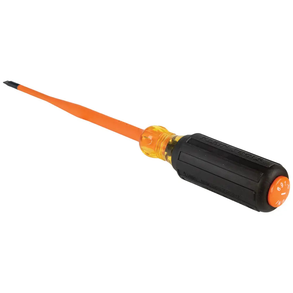 Slim-Tip Insulated Screwdriver, 3/16-Inch Cabinet, 6-Inch Round Shank Klein Tools