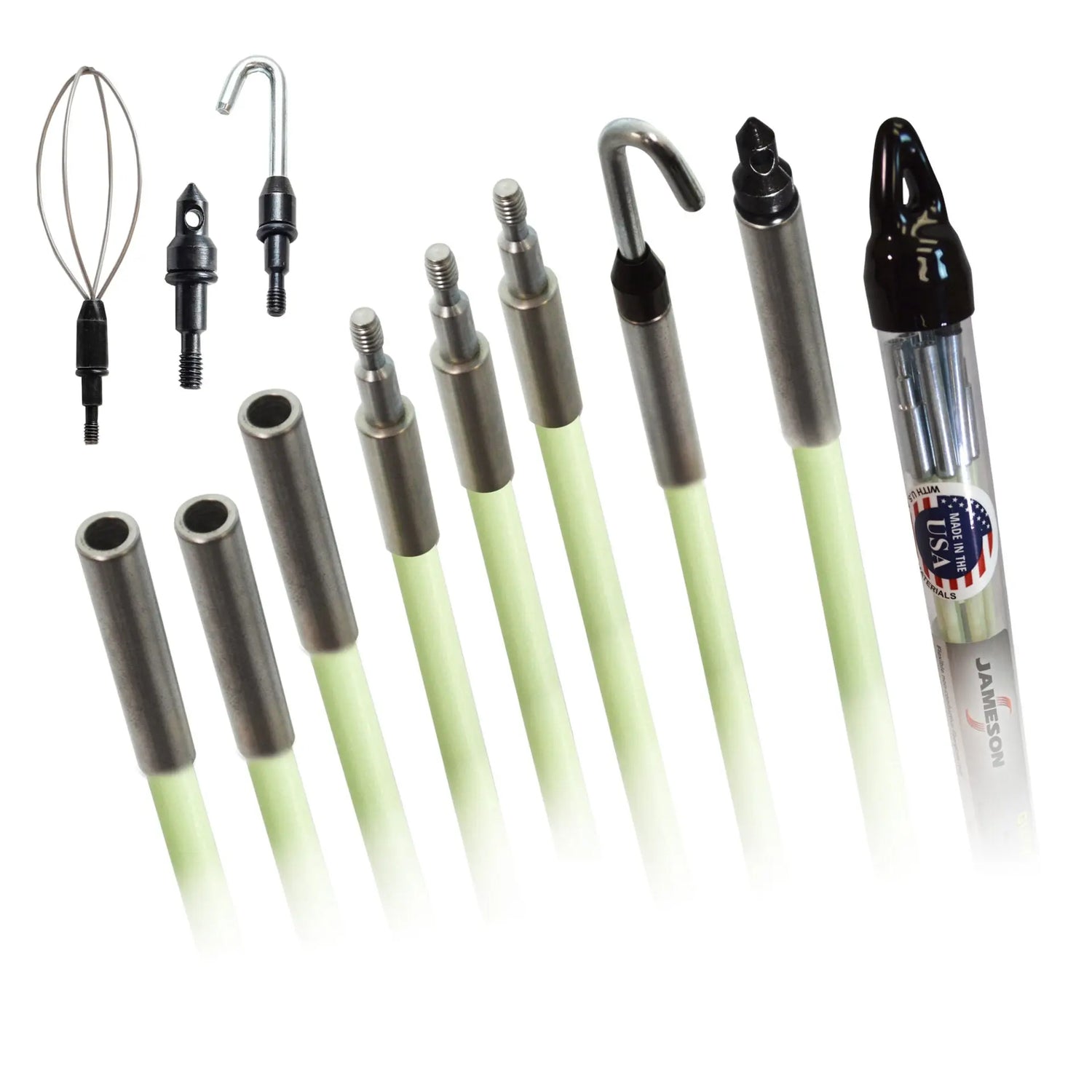 Jameson Installer's Fiberglass Glow Fish Rod 35 Foot Kit Jameson