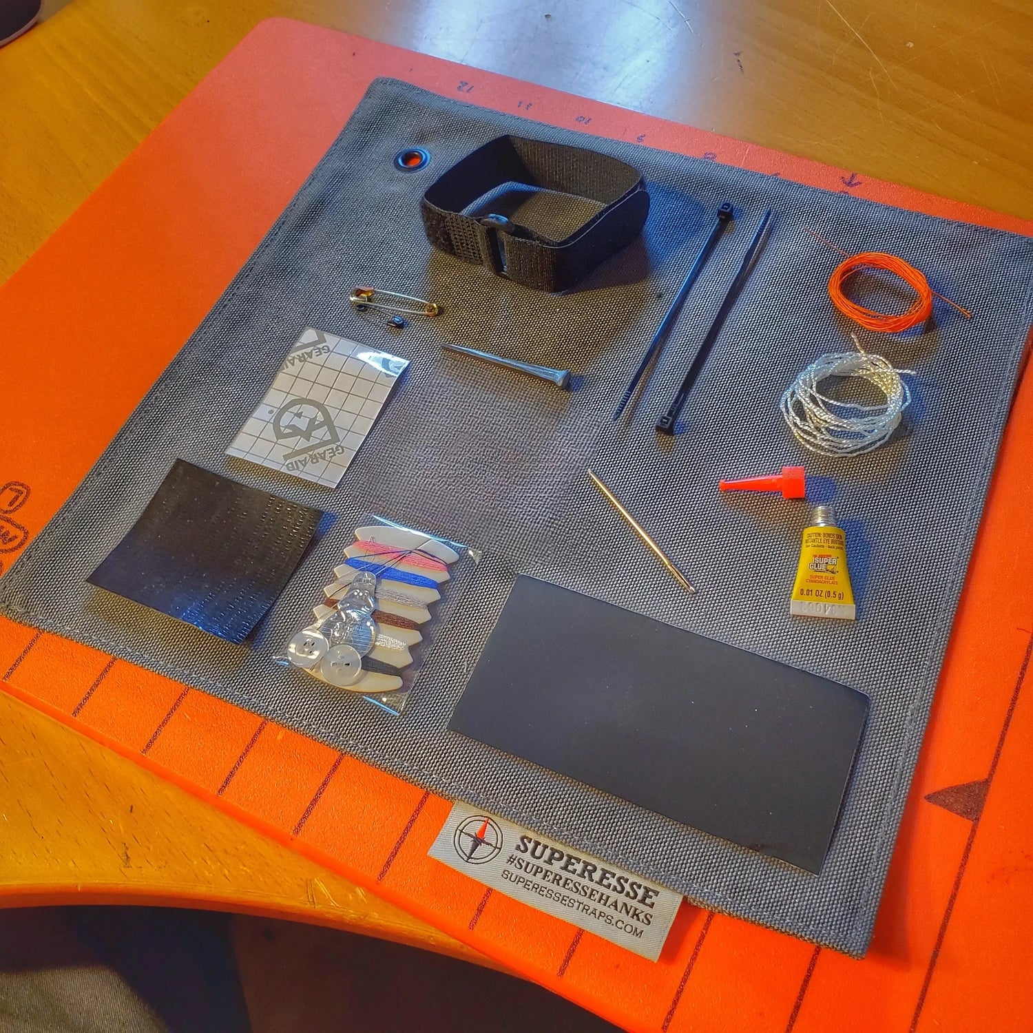 Field Repair Patch Kit - Fix broken items, stitch torn bags, parch tent rips, and seal holes. Superesse Straps LLC