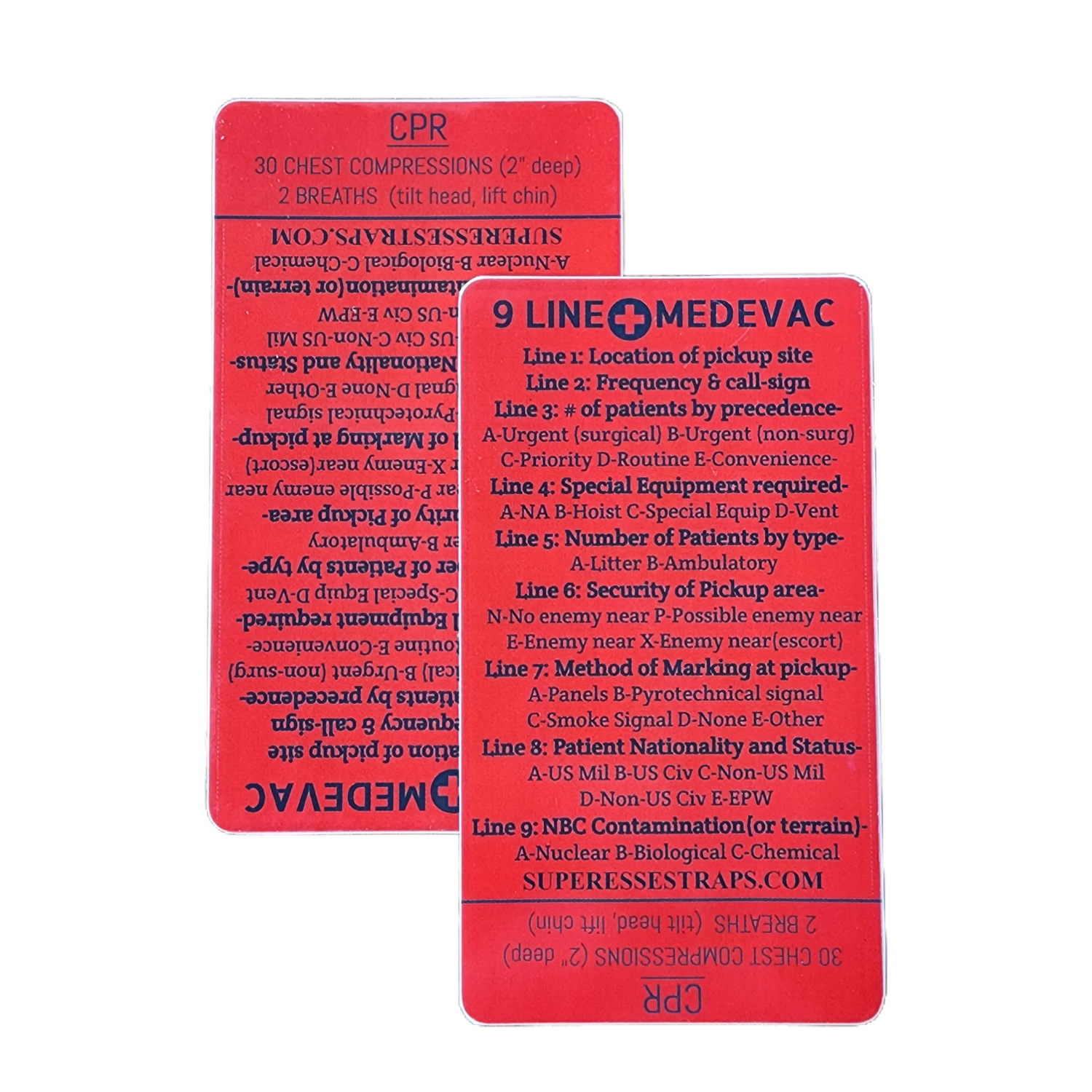9 Line MedEvac Decal - U.S. Military Truncated Medical Evacuation Reference Sticker & CPR Superesse Straps LLC