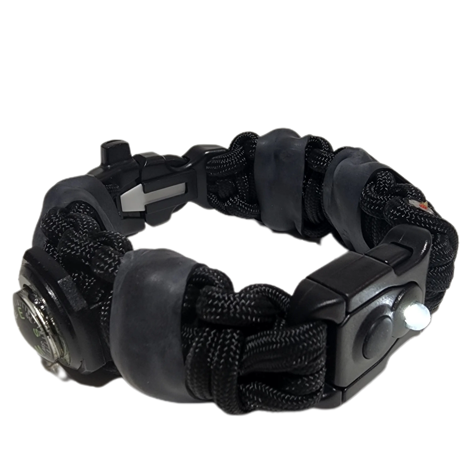 EDC Prepper - Paracord Bracelet Urban Tool Kit Equipped w/ LED Light, fire starter, blade, compass. Superesse Straps LLC