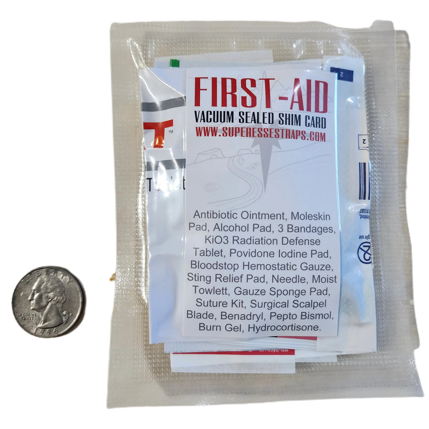 Shim Personal Survival Cards - Wallet Size Vacuum Sealed Survival Packets Superesse Straps LLC