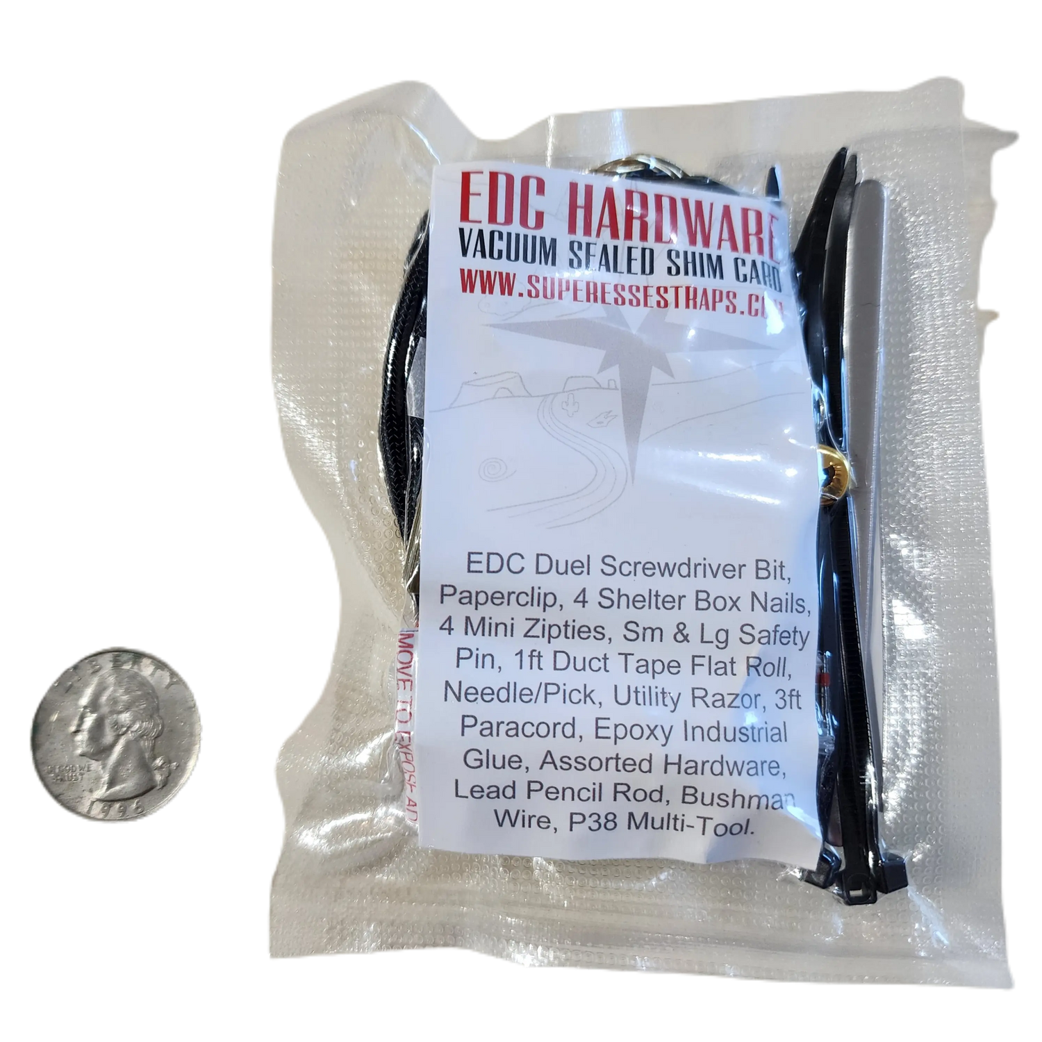 Shim Personal Survival Cards - Wallet Size Vacuum Sealed Survival Packets Superesse Straps LLC
