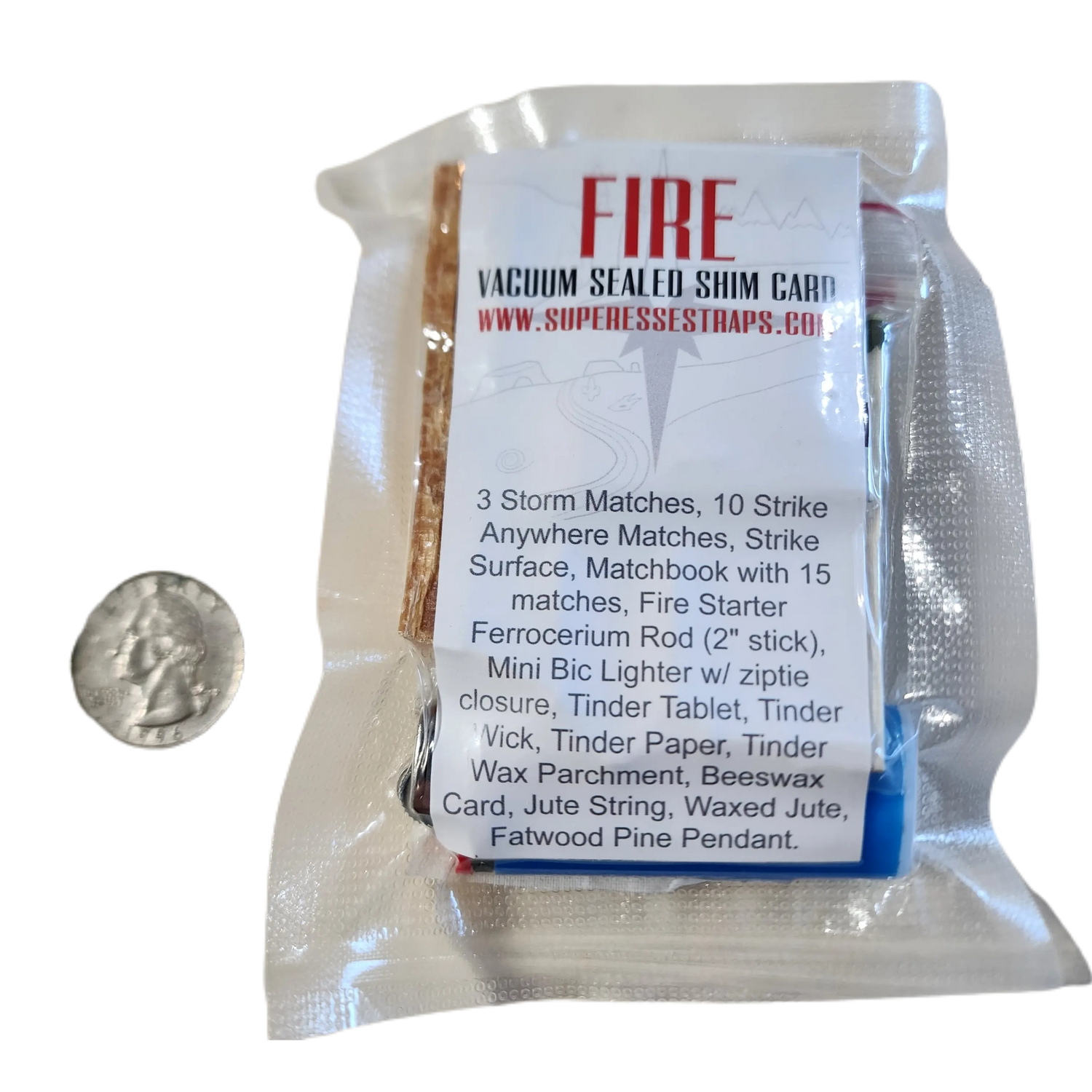 Shim Personal Survival Cards - Wallet Size Vacuum Sealed Survival Packets Superesse Straps LLC