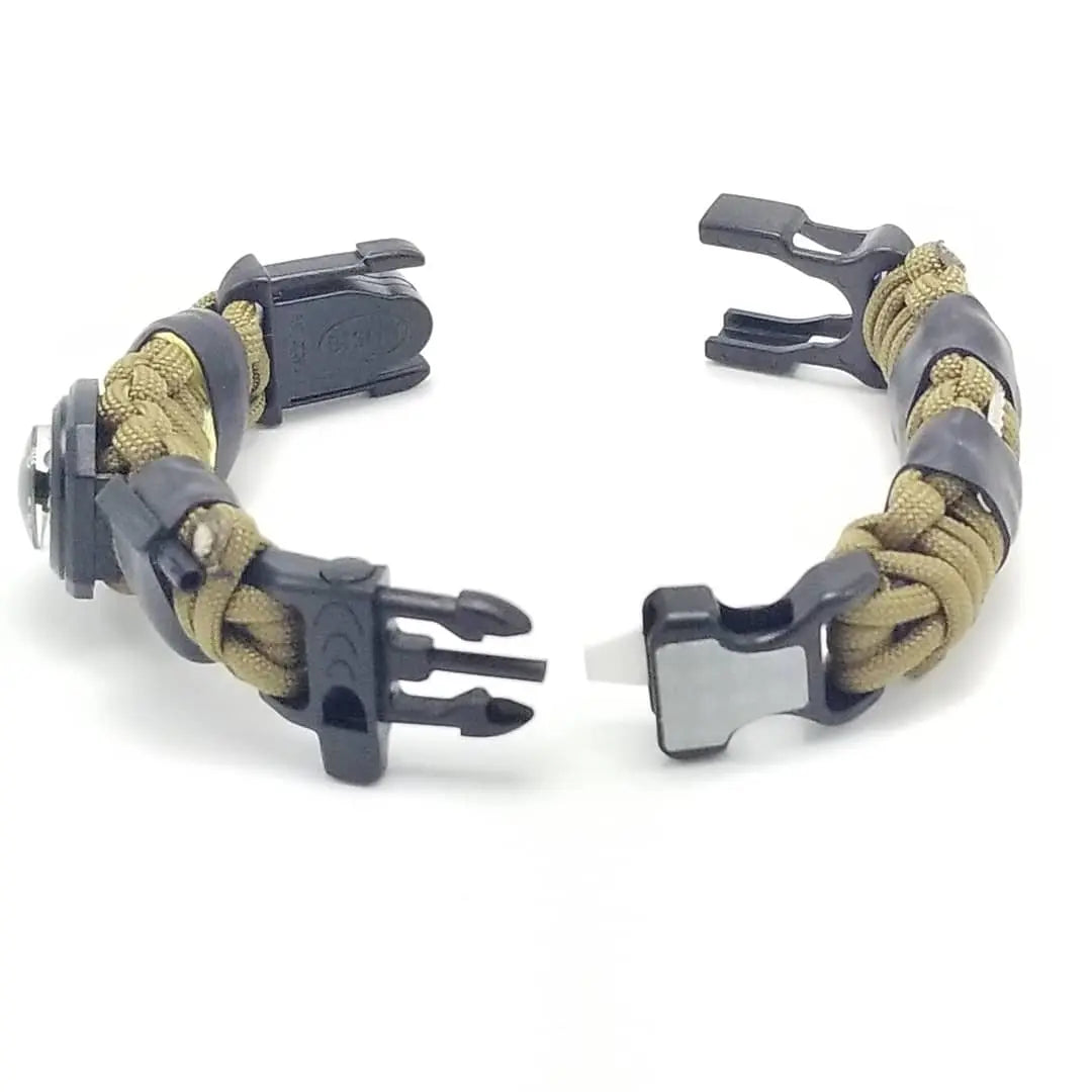 EDC Prepper - Paracord Bracelet Urban Tool Kit Equipped w/ LED Light, fire starter, blade, compass. Superesse Straps LLC