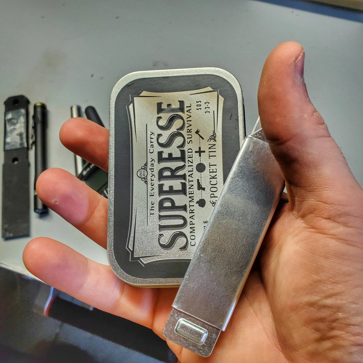 EDC Pocket Tin - Compartmentalized Survival Kits Superesse Straps LLC
