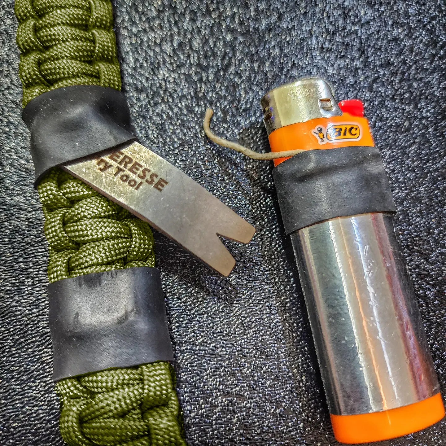 Urban Carry Strap - EDC Bracelet with Pry Bar, Firestarter, Kevlar Saw and Cuff Key or LED Flashlight. Superesse Straps LLC