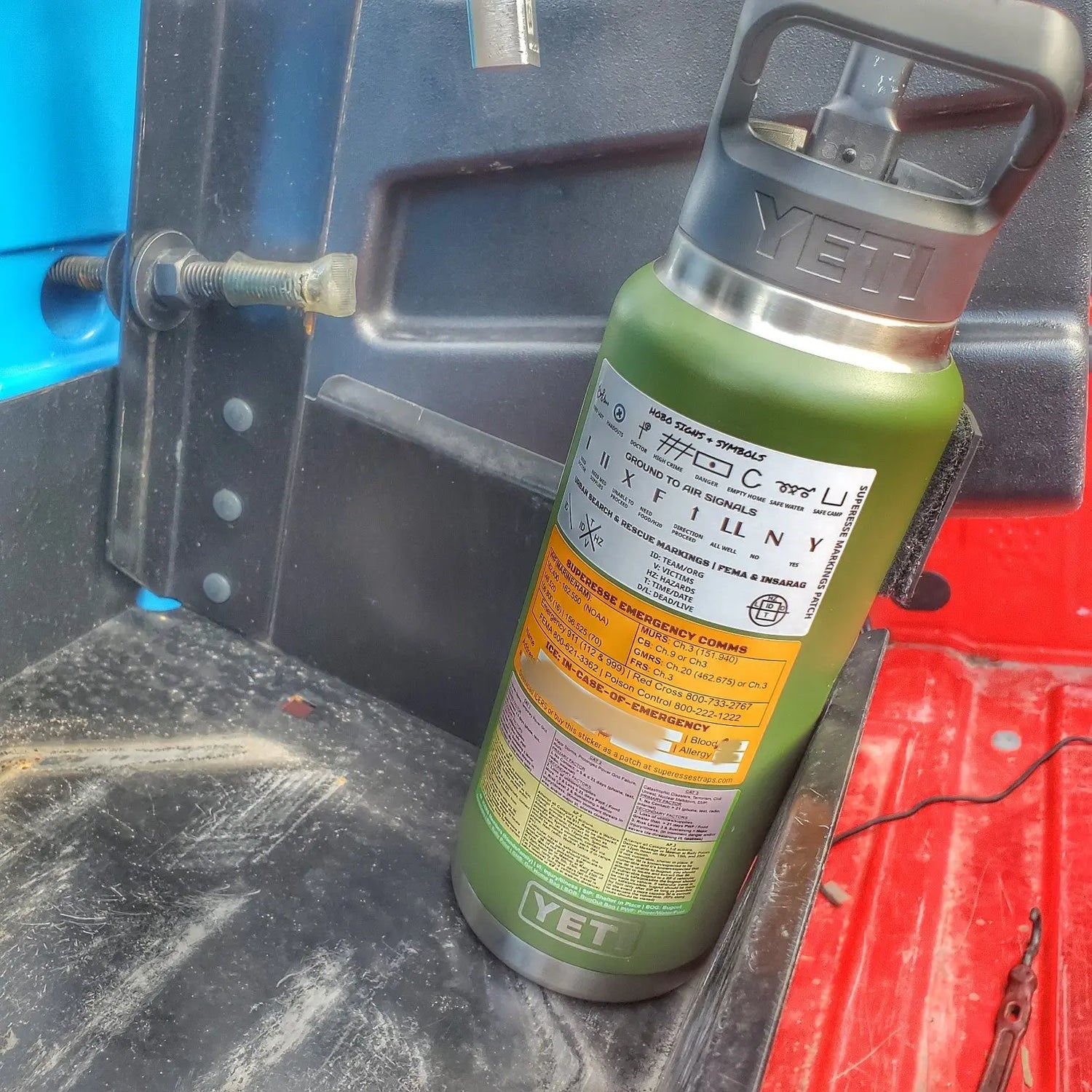 Emergency Comms & ICE Decal - Radio Frequency/Channel and Telephone Contact Numbers, ICE Card Superesse Straps LLC