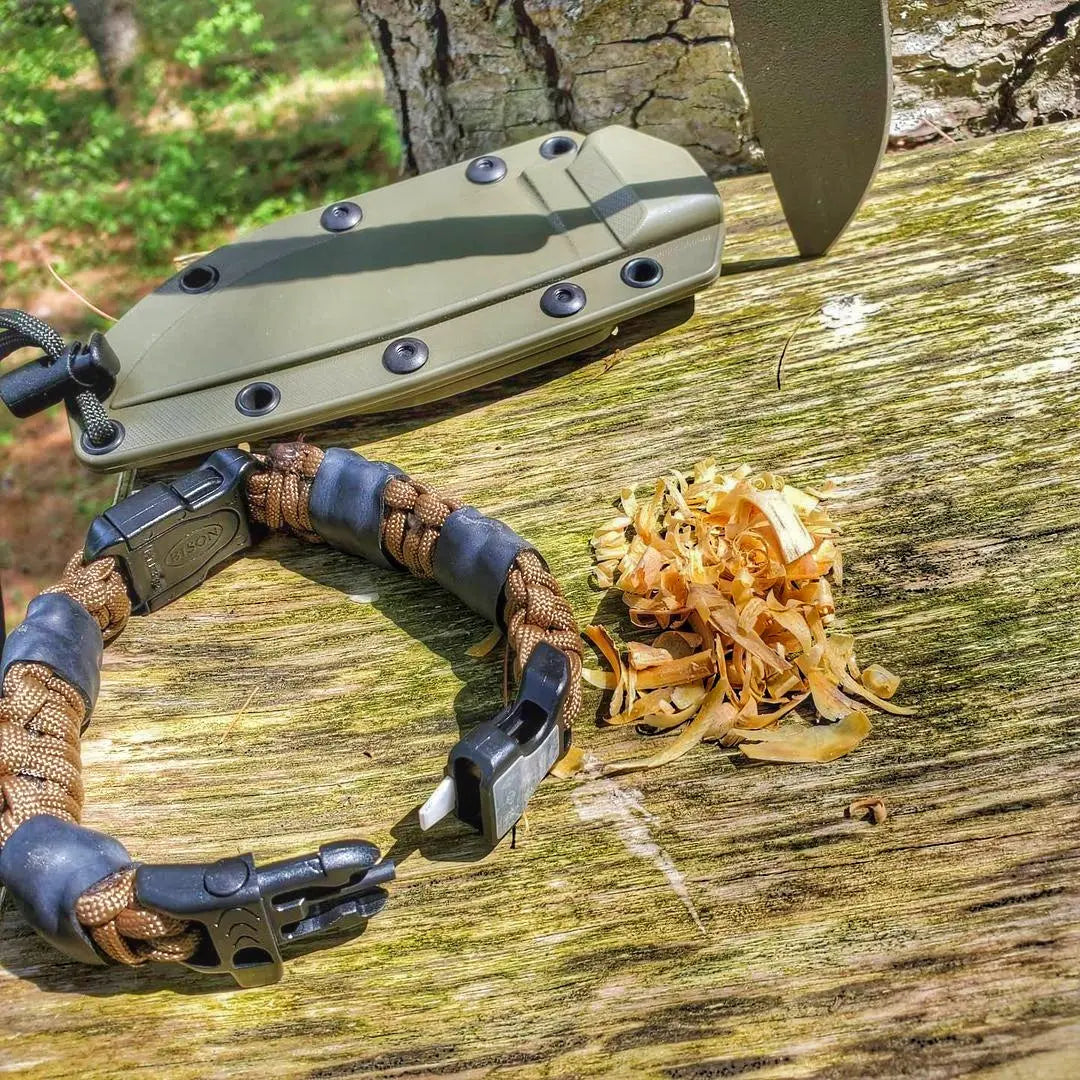 EDC Prepper - Paracord Bracelet Urban Tool Kit Equipped w/ LED Light, fire starter, blade, compass. Superesse Straps LLC