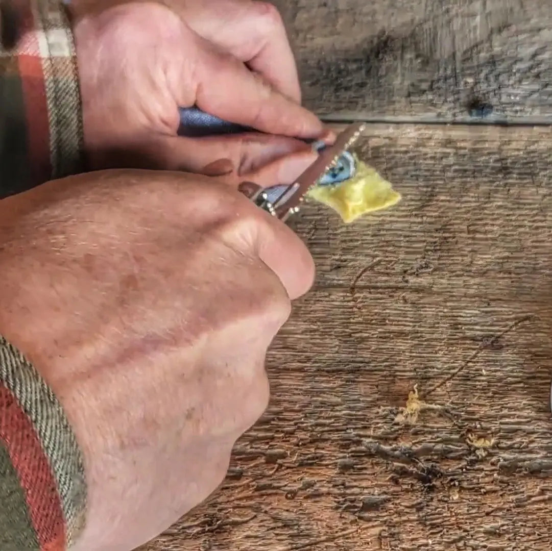 Saw Shemagh: Firestarter sewn button, built-in Kevlar Utility Saw, Fire Tinder border. Superesse Straps LLC
