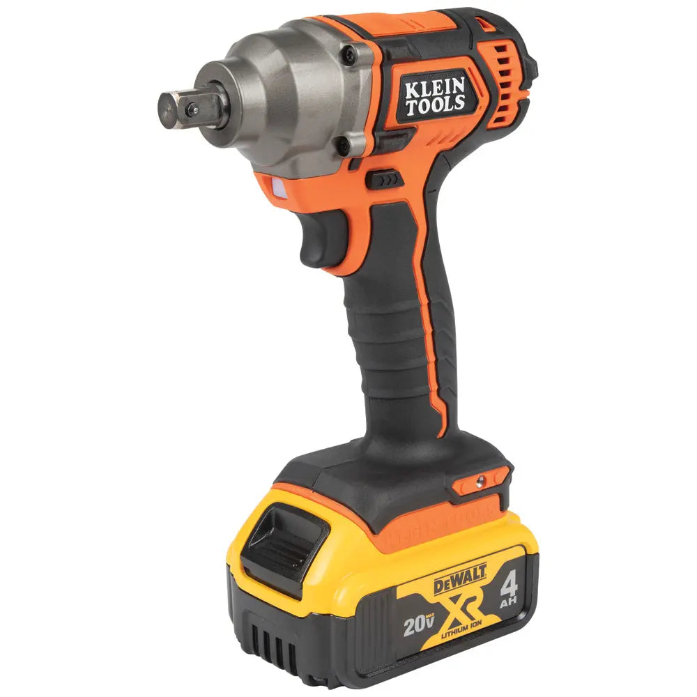 Battery-Operated Compact Impact Wrench, 1/2-Inch Detent Pin, Full Kit Klein Tools