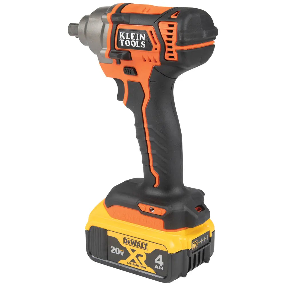 Battery-Operated Compact Impact Wrench, 1/2-Inch Detent Pin, Full Kit Klein Tools