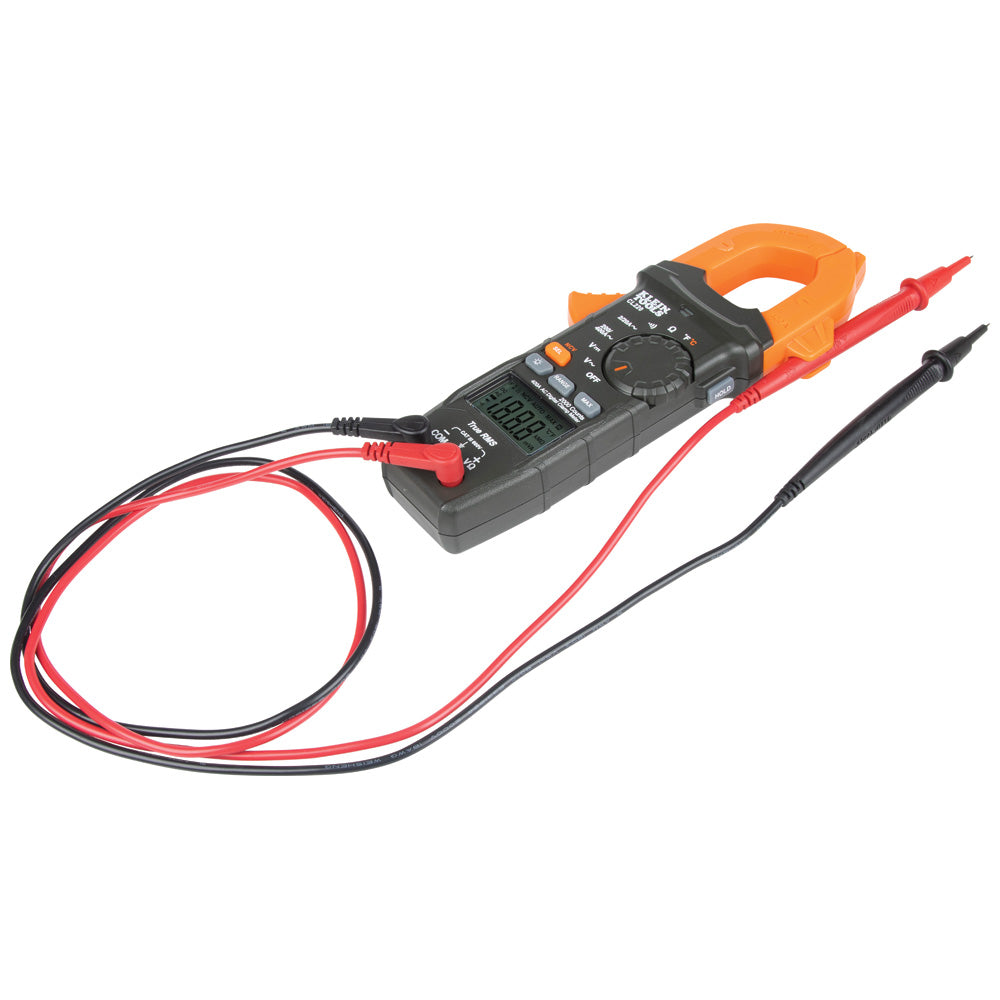 Klein Digital Clamp Meter, AC Auto-Ranging 400 Amp with Temp