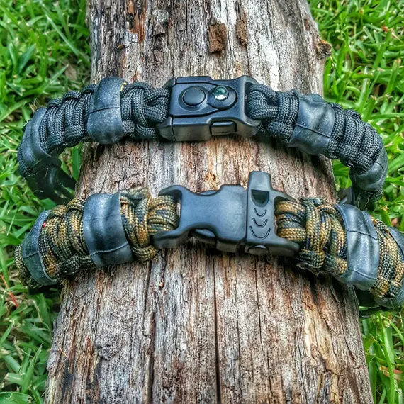 EDC Prepper - Paracord Bracelet Urban Tool Kit Equipped w/ LED Light, fire starter, blade, compass. Superesse Straps LLC