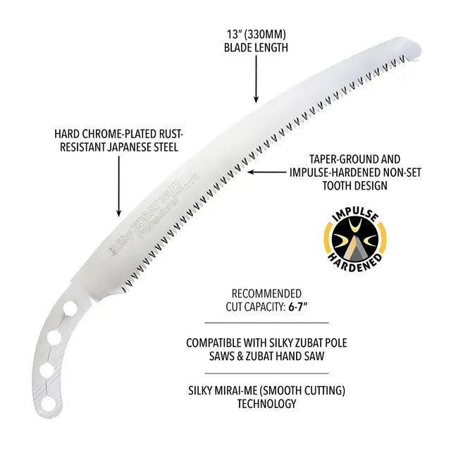 Silky Saws - Silky Blade ZUBAT 330mm Hand Saw , Large Teeth. Silky Saws