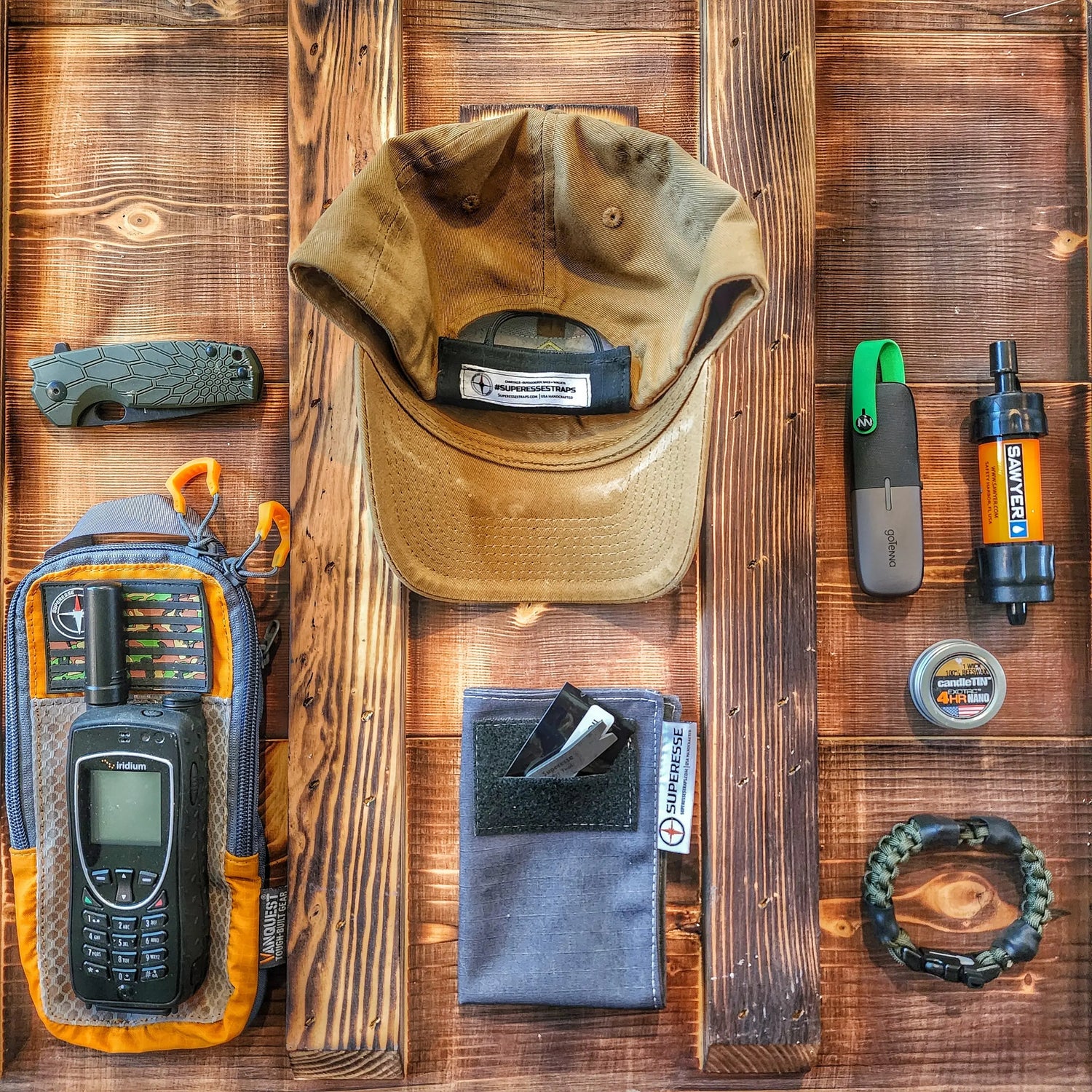 Camper Strap - Outdoor, Hike, & Kayak ready Survival Fire Starter Paracord Bracelet. Superesse Straps LLC