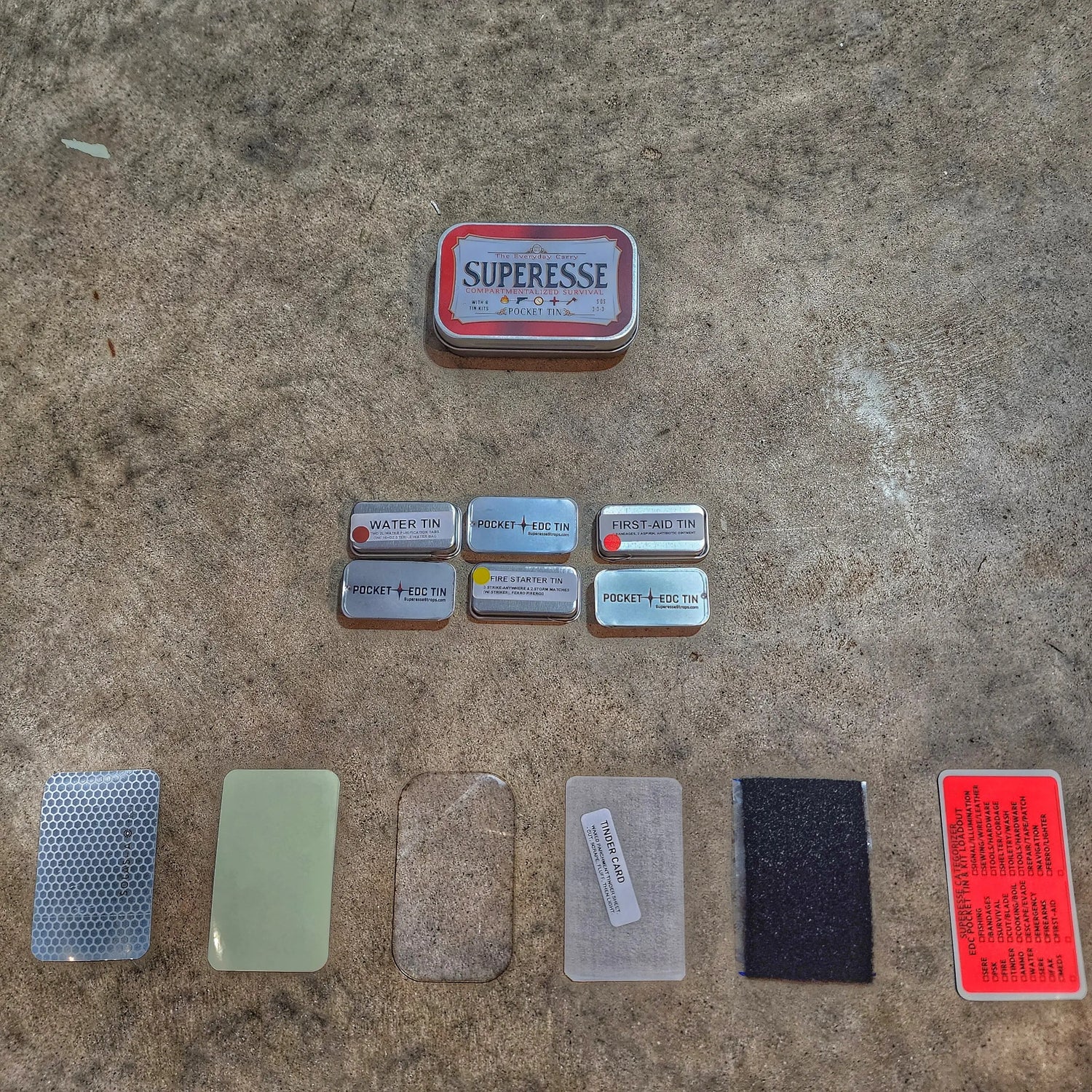 EDC Pocket Tin - Compartmentalized Survival Kits Superesse Straps LLC