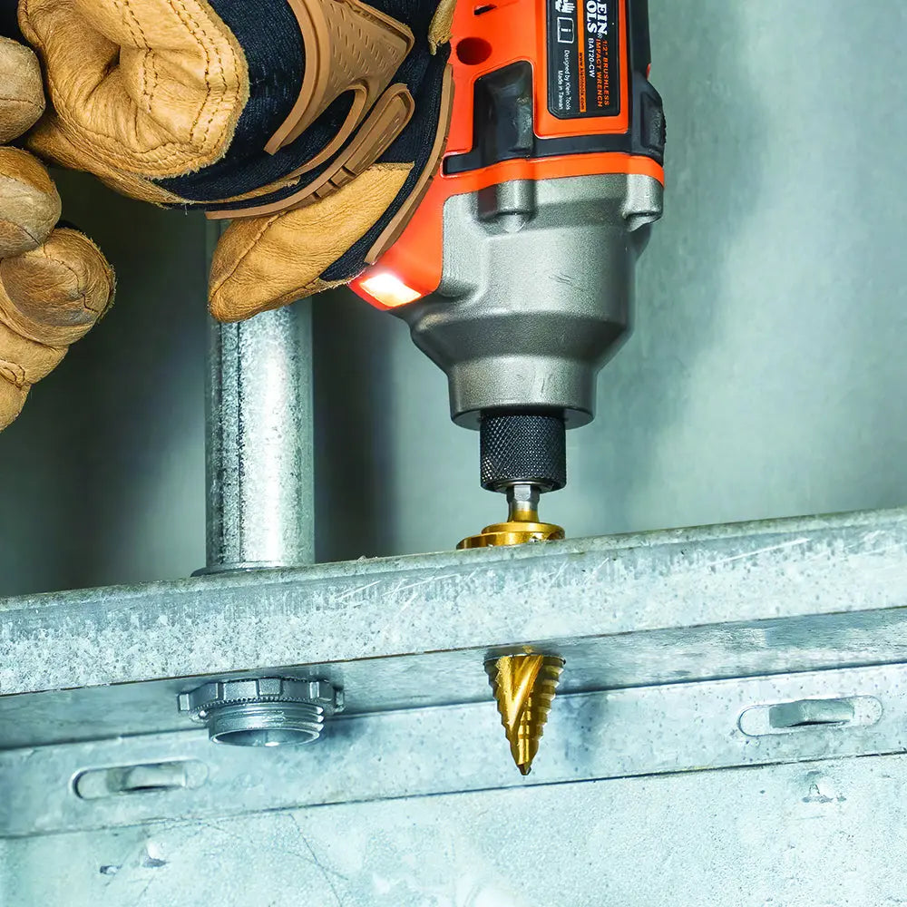 Klein Step Bit Kit, Spiral Double-Fluted, VACO, 3-Piece Klein Tools