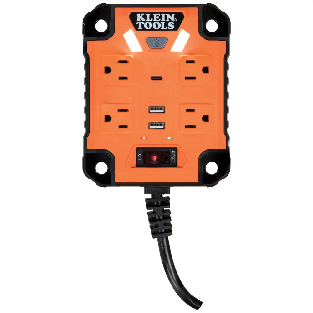 Klein PowerBox 1, Magnetic Mounted Power Strip with Integrated LED Lights Klein Tools